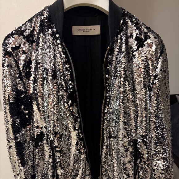 Golden Goose Men's Joshua Sequin Bomber Jacket Size 48 IT - Picture 2 of 13